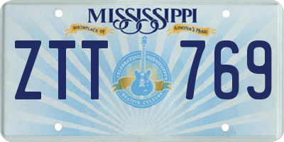 MS license plate ZTT769