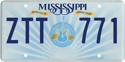 MS license plate ZTT771