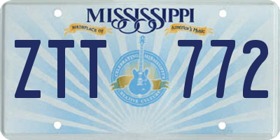 MS license plate ZTT772