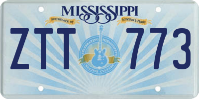MS license plate ZTT773