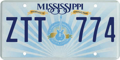 MS license plate ZTT774