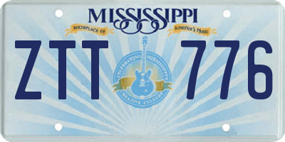 MS license plate ZTT776