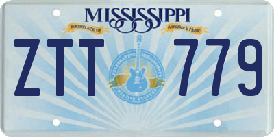 MS license plate ZTT779