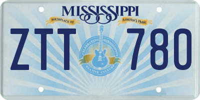 MS license plate ZTT780