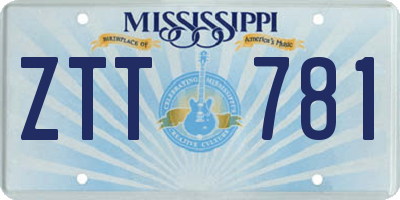 MS license plate ZTT781