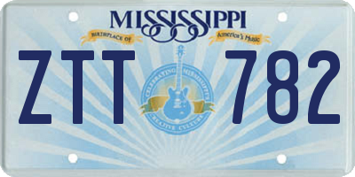 MS license plate ZTT782