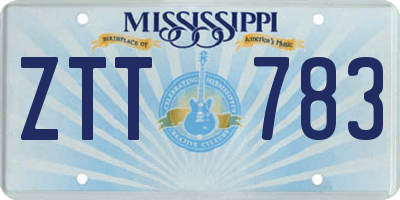 MS license plate ZTT783