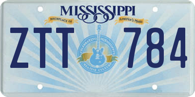 MS license plate ZTT784