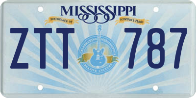 MS license plate ZTT787