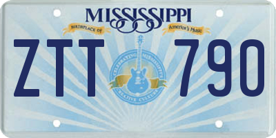 MS license plate ZTT790