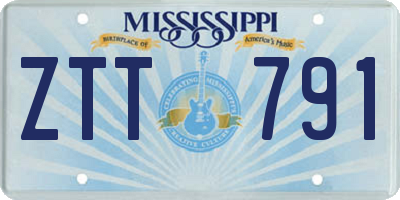 MS license plate ZTT791
