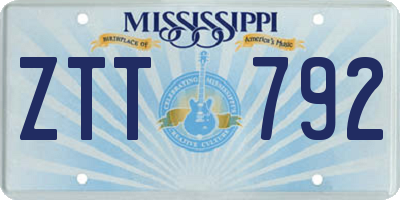 MS license plate ZTT792