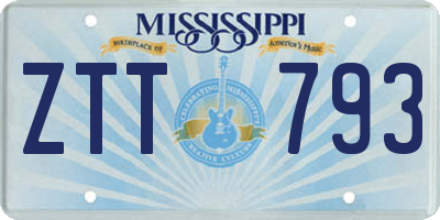 MS license plate ZTT793
