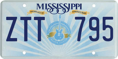 MS license plate ZTT795