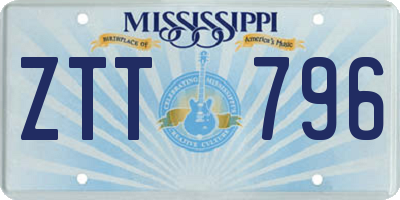 MS license plate ZTT796