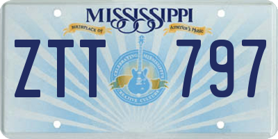 MS license plate ZTT797