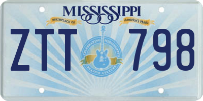 MS license plate ZTT798