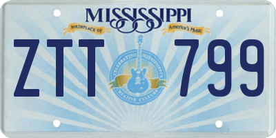 MS license plate ZTT799