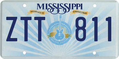 MS license plate ZTT811