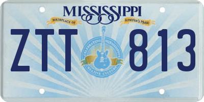 MS license plate ZTT813