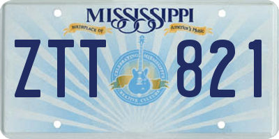 MS license plate ZTT821