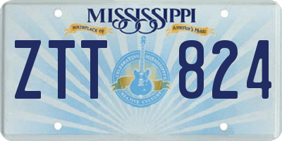 MS license plate ZTT824