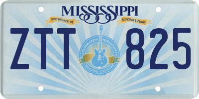 MS license plate ZTT825