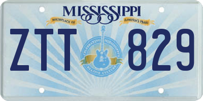 MS license plate ZTT829