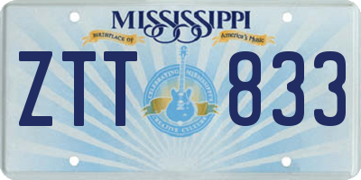 MS license plate ZTT833