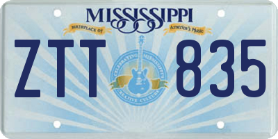 MS license plate ZTT835