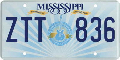 MS license plate ZTT836