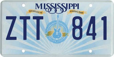 MS license plate ZTT841