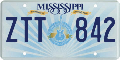 MS license plate ZTT842
