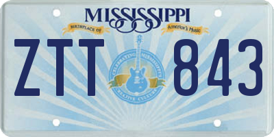 MS license plate ZTT843