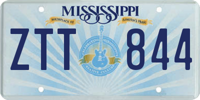 MS license plate ZTT844
