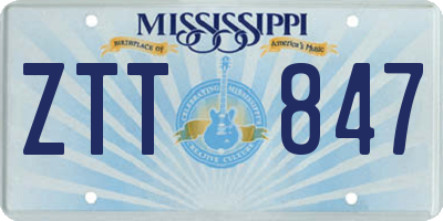 MS license plate ZTT847