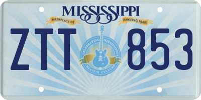 MS license plate ZTT853