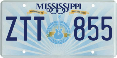 MS license plate ZTT855