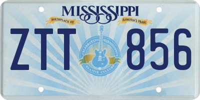 MS license plate ZTT856