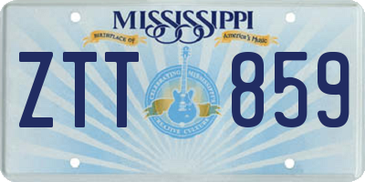 MS license plate ZTT859