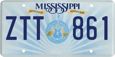 MS license plate ZTT861