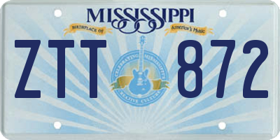 MS license plate ZTT872