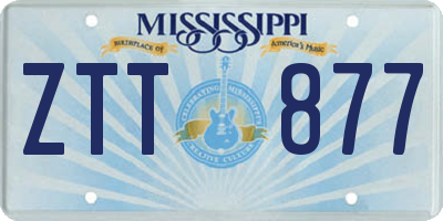 MS license plate ZTT877