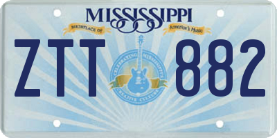 MS license plate ZTT882