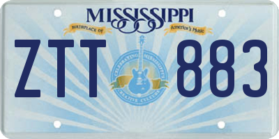 MS license plate ZTT883