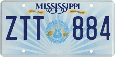 MS license plate ZTT884