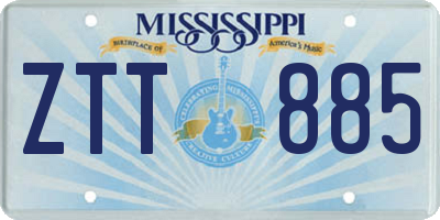 MS license plate ZTT885