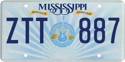 MS license plate ZTT887