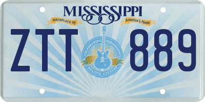 MS license plate ZTT889