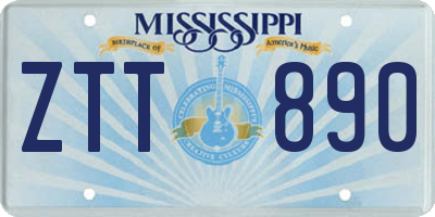 MS license plate ZTT890